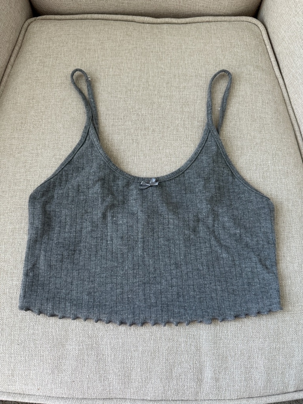 forever21 ribbed gray cropped cami pajama tank top